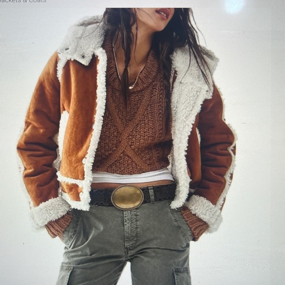 Free People We The Free Vegan Sherling Coat - Picture 1 of 7